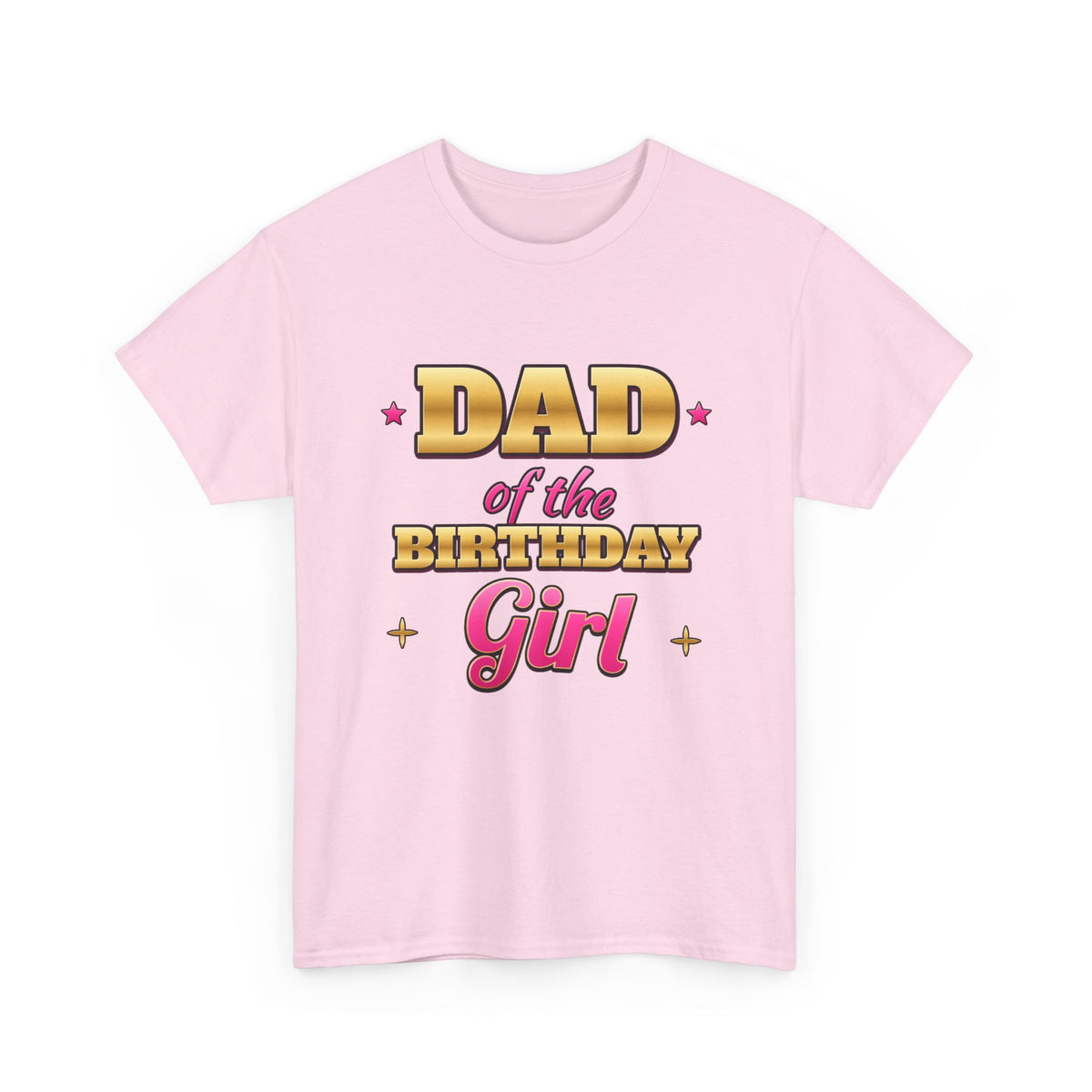 Dad of the Birthday Girl Gold & Pink birthday shirt – Gildan tee by Happywear