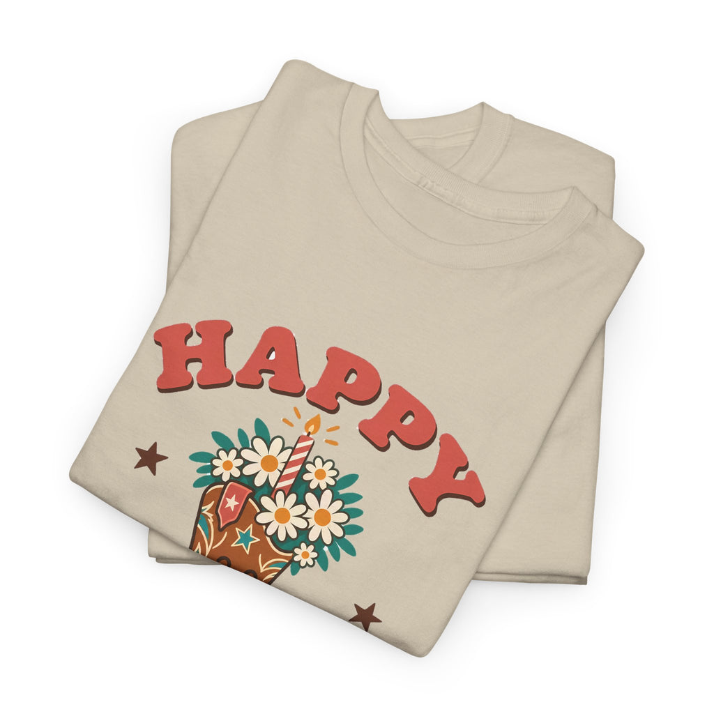 Cowgirl Boot Happy Birthday shirt – Gildan tee by Happywear