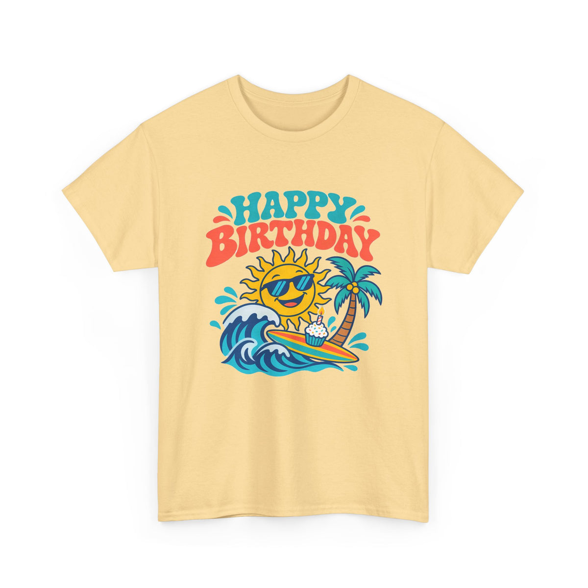 Surf Sun Happy Birthday shirt – Gildan tee by Happywear