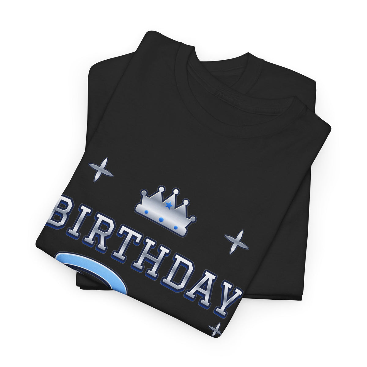 Birthday Boy Varsity Blue & Silver birthday shirt – Gildan tee by Happywear