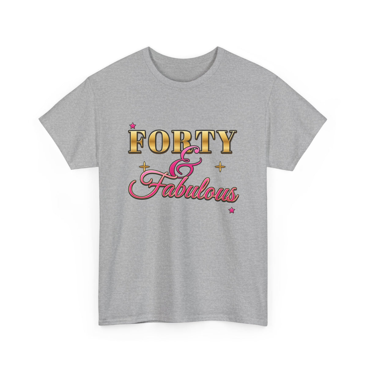 Forty & Fabulous Gold & Pink 40th Birthday shirt – Gildan tee by Happywear
