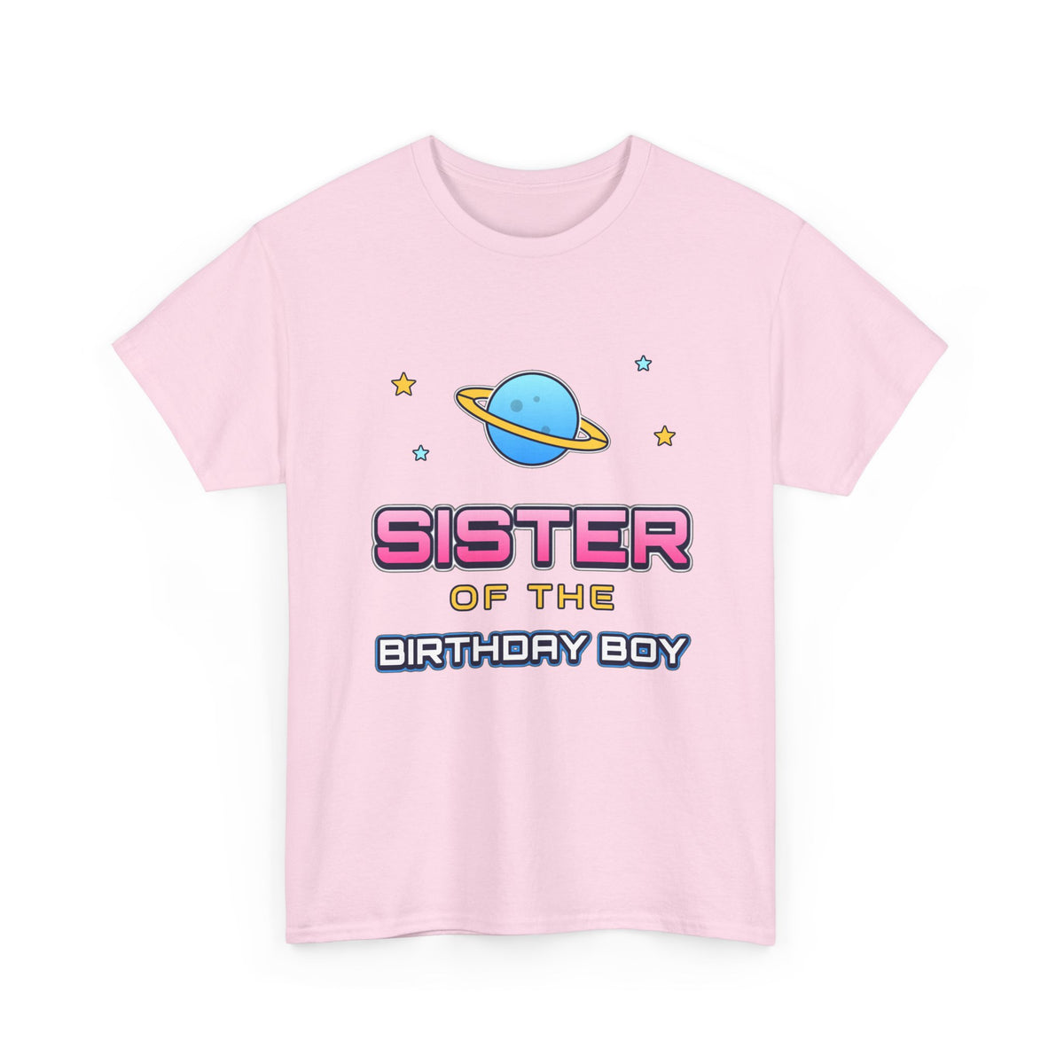 Sister of the Birthday Boy Space birthday shirt – Gildan tee by Happywear