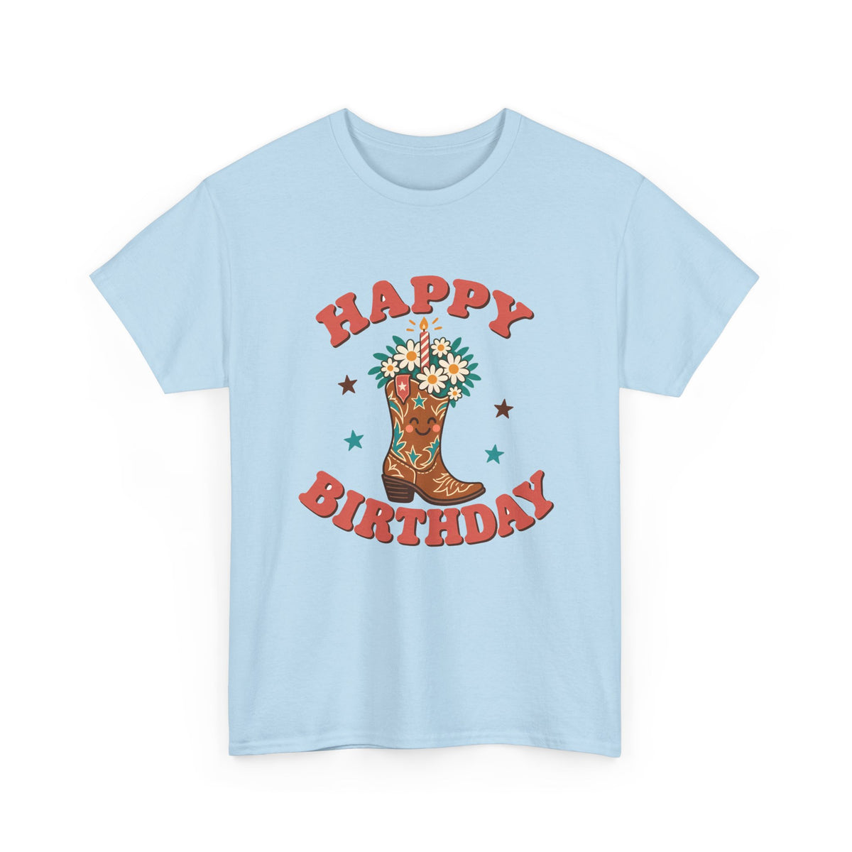 Cowgirl Boot Happy Birthday shirt – Gildan tee by Happywear