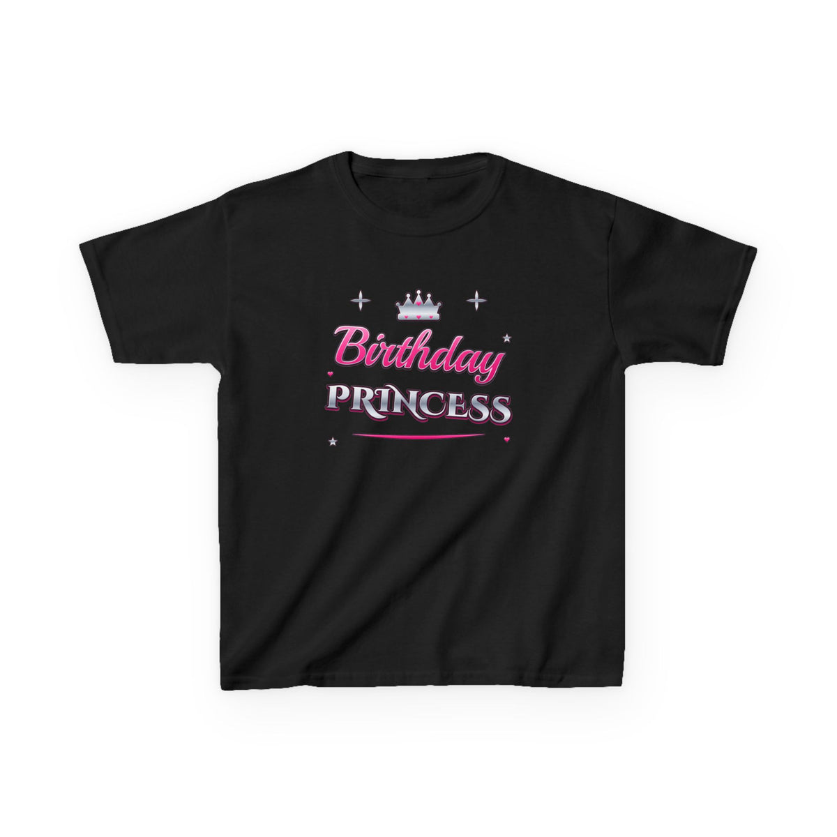 Birthday Princess Pink & Silver Tiara birthday shirt – kids Gildan tee by Happywear