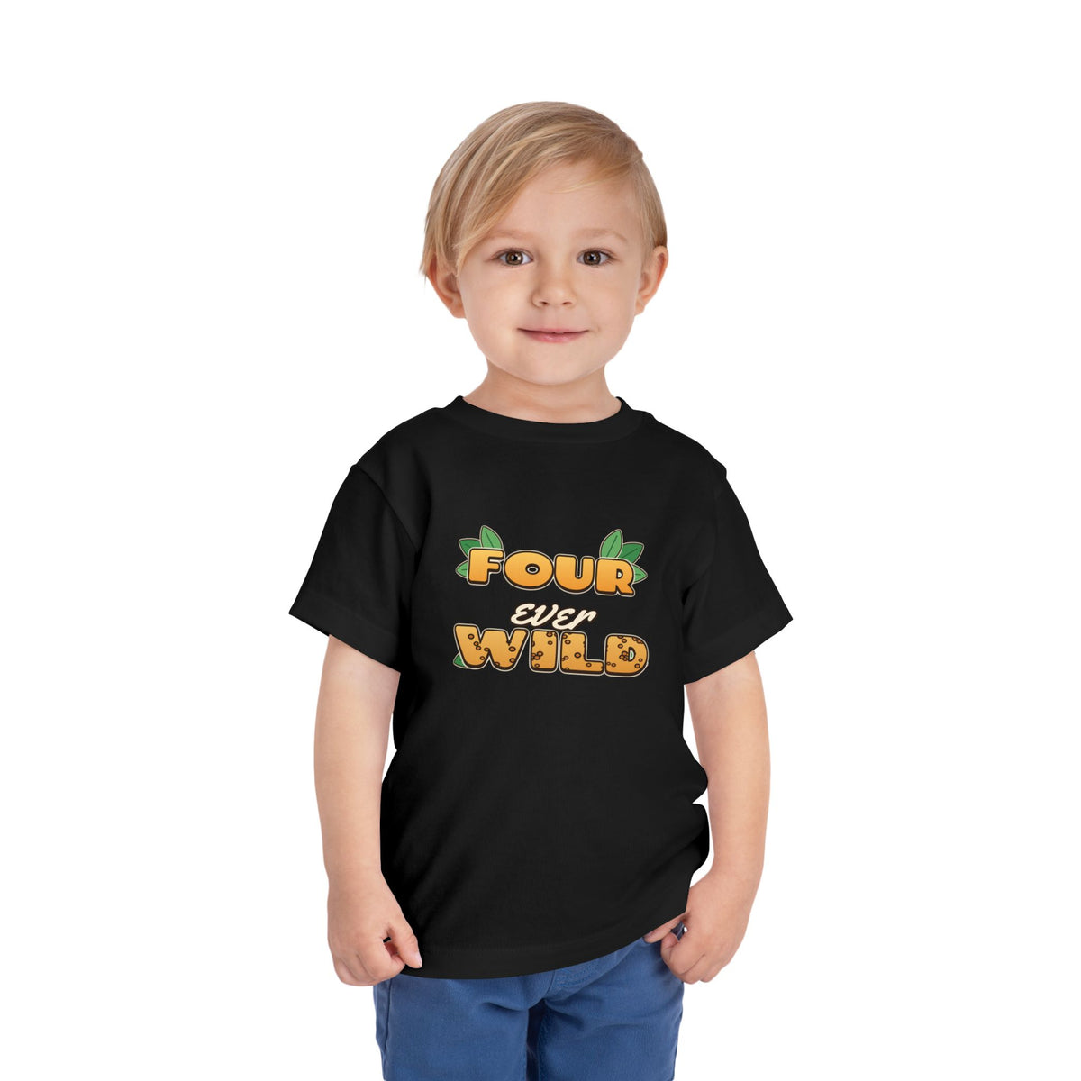 Four Ever Wild 4th Birthday shirt – toddler Gildan tee by Happywear