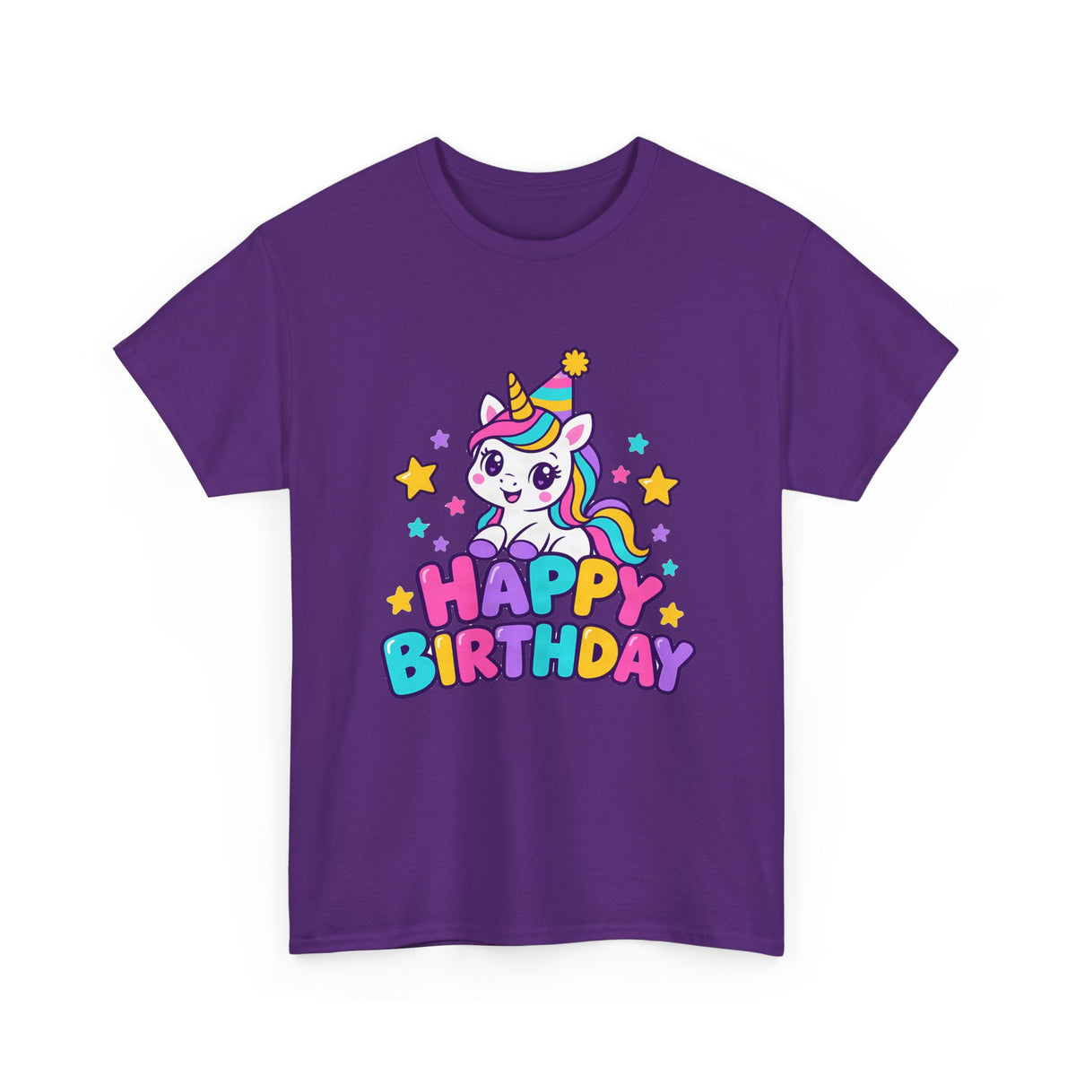 Rainbow Unicorn Happy Birthday shirt – Gildan tee by Happywear