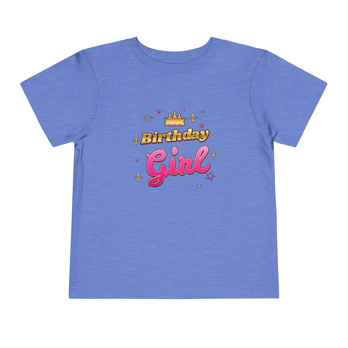 Birthday Girl Pink & Gold Crown birthday shirt – toddler Gildan tee by Happywear