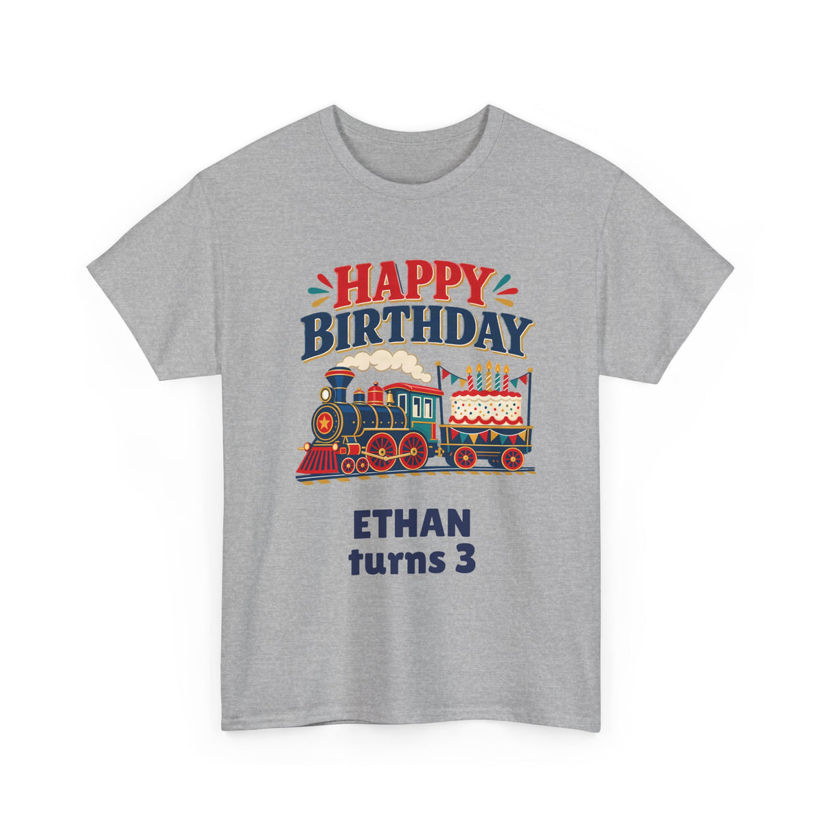 Personalized Train Birthday Shirt – Add Name & Age