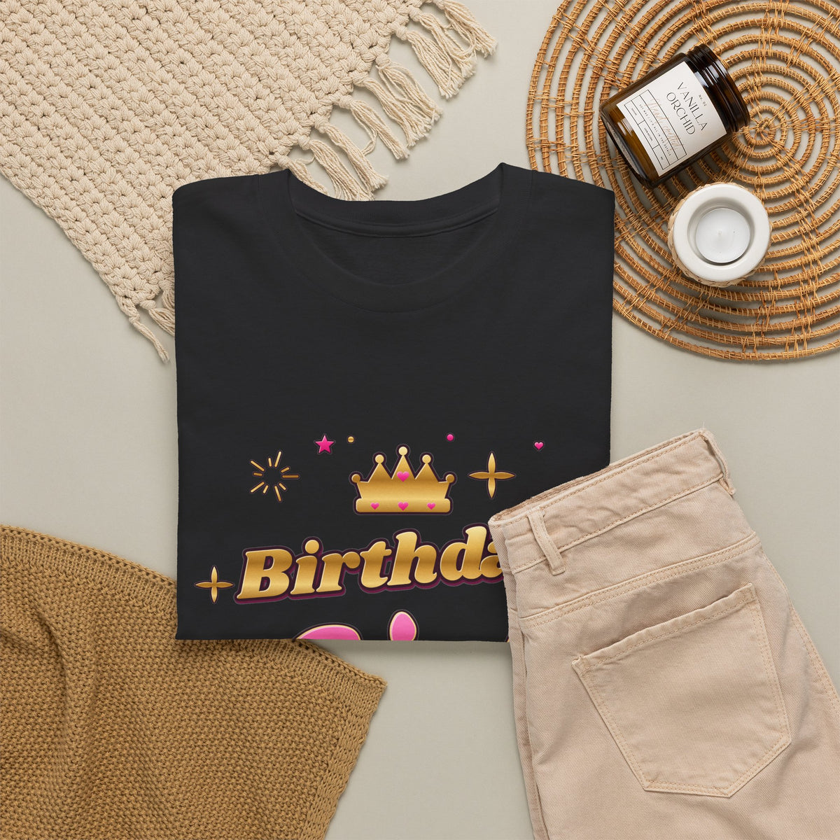 Birthday Girl Pink & Gold Crown birthday shirt – Gildan tee by Happywear
