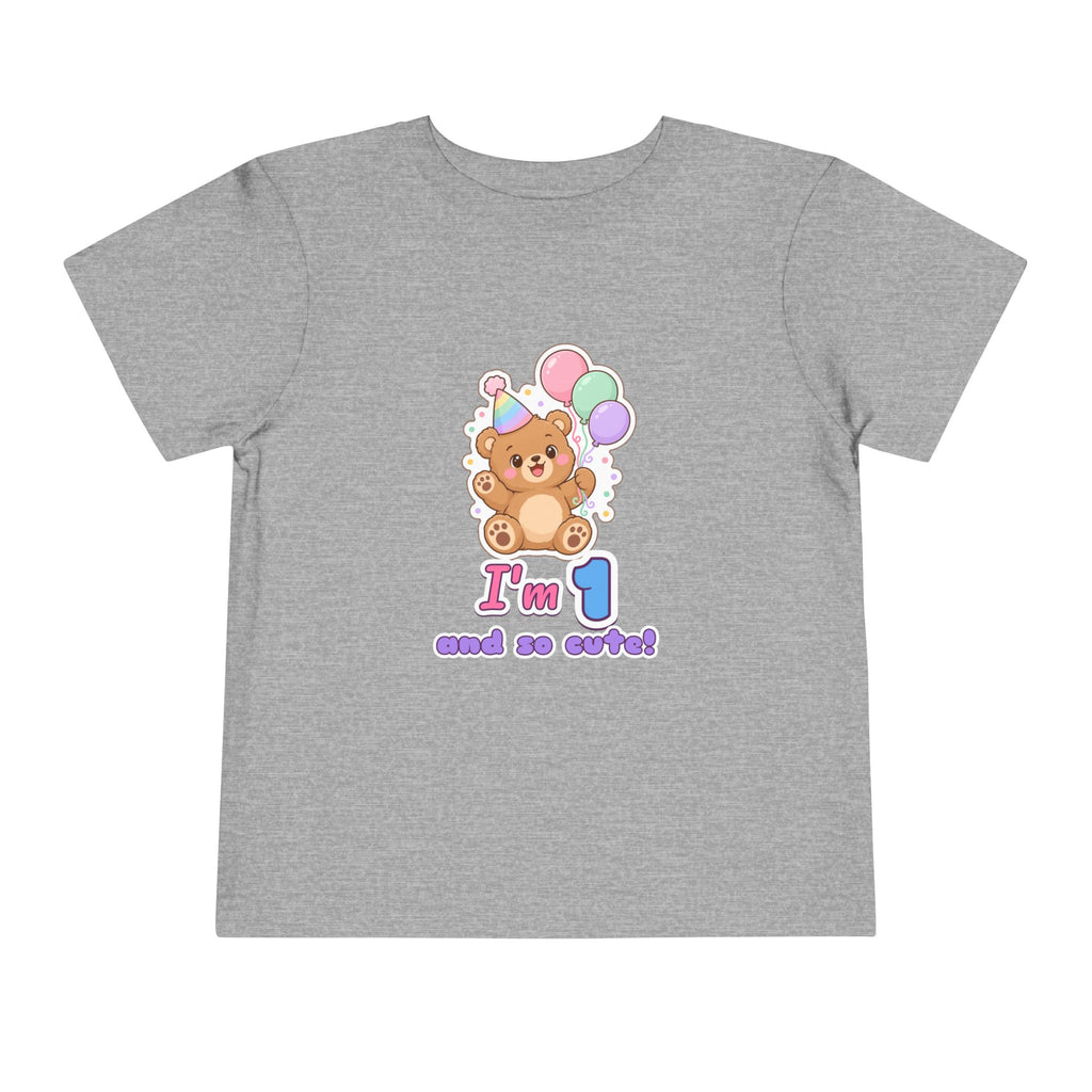 I'm 1 and So Cute Teddy Bear Birthday shirt – toddler Gildan tee by Happywear