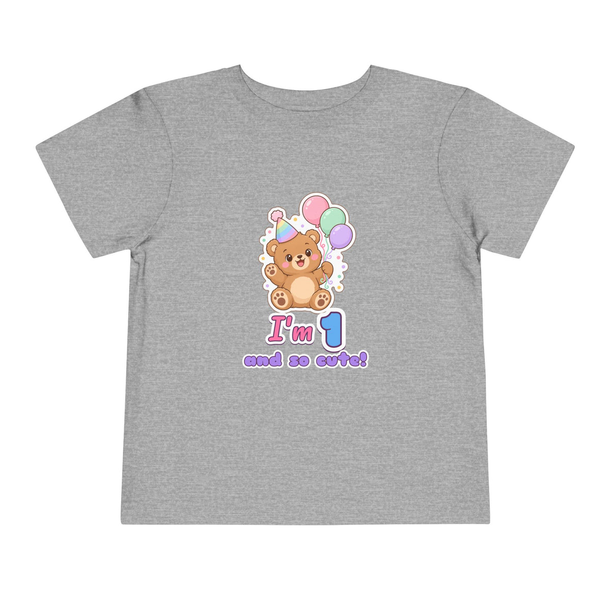 I'm 1 and So Cute Teddy Bear Birthday shirt – toddler Gildan tee by Happywear