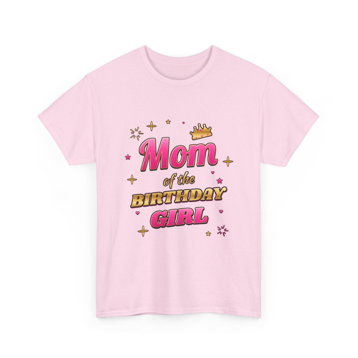 Mom of the Birthday Girl Pink & Gold birthday shirt – Gildan tee by Happywear