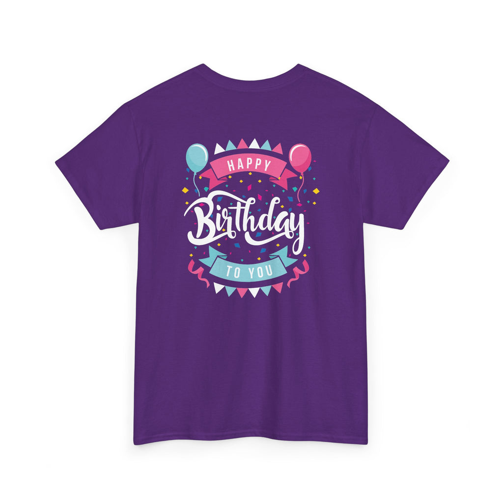Happy Birthday Balloons & Bunting Tee – Back Print
