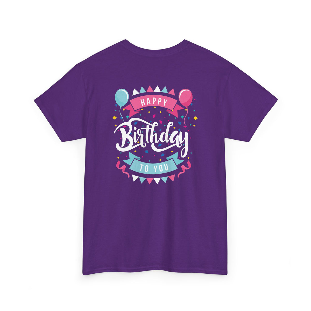Happy Birthday Balloons & Bunting Tee – Back Print