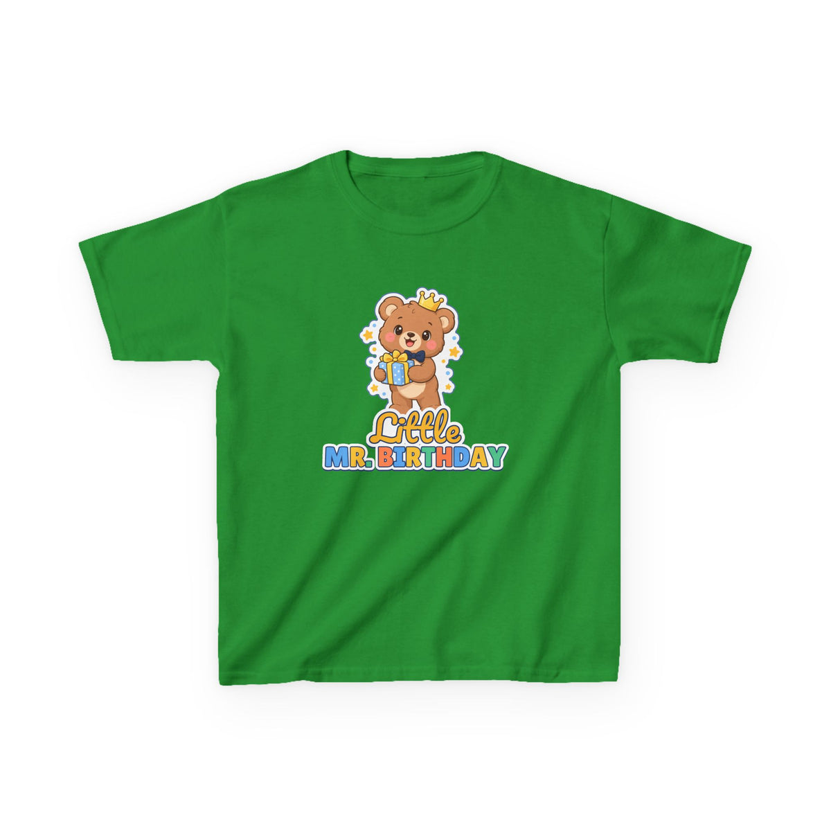 Little Mr. Birthday Teddy Bear birthday shirt – kids Gildan tee by Happywear