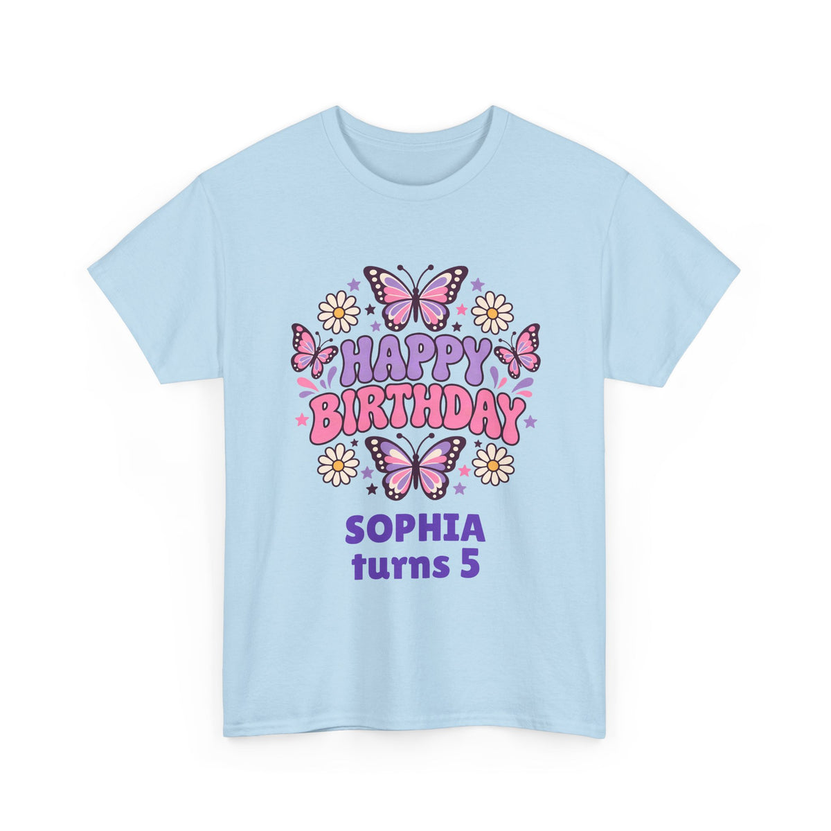 Personalized Butterfly Birthday Shirt – Add Name & Age