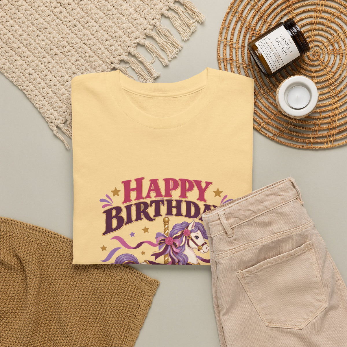 Carousel Horse Happy Birthday Tee