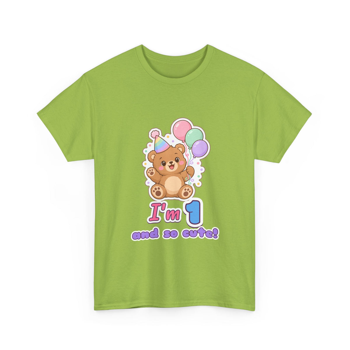 I'm 1 and So Cute Teddy Bear Birthday shirt – Gildan tee by Happywear