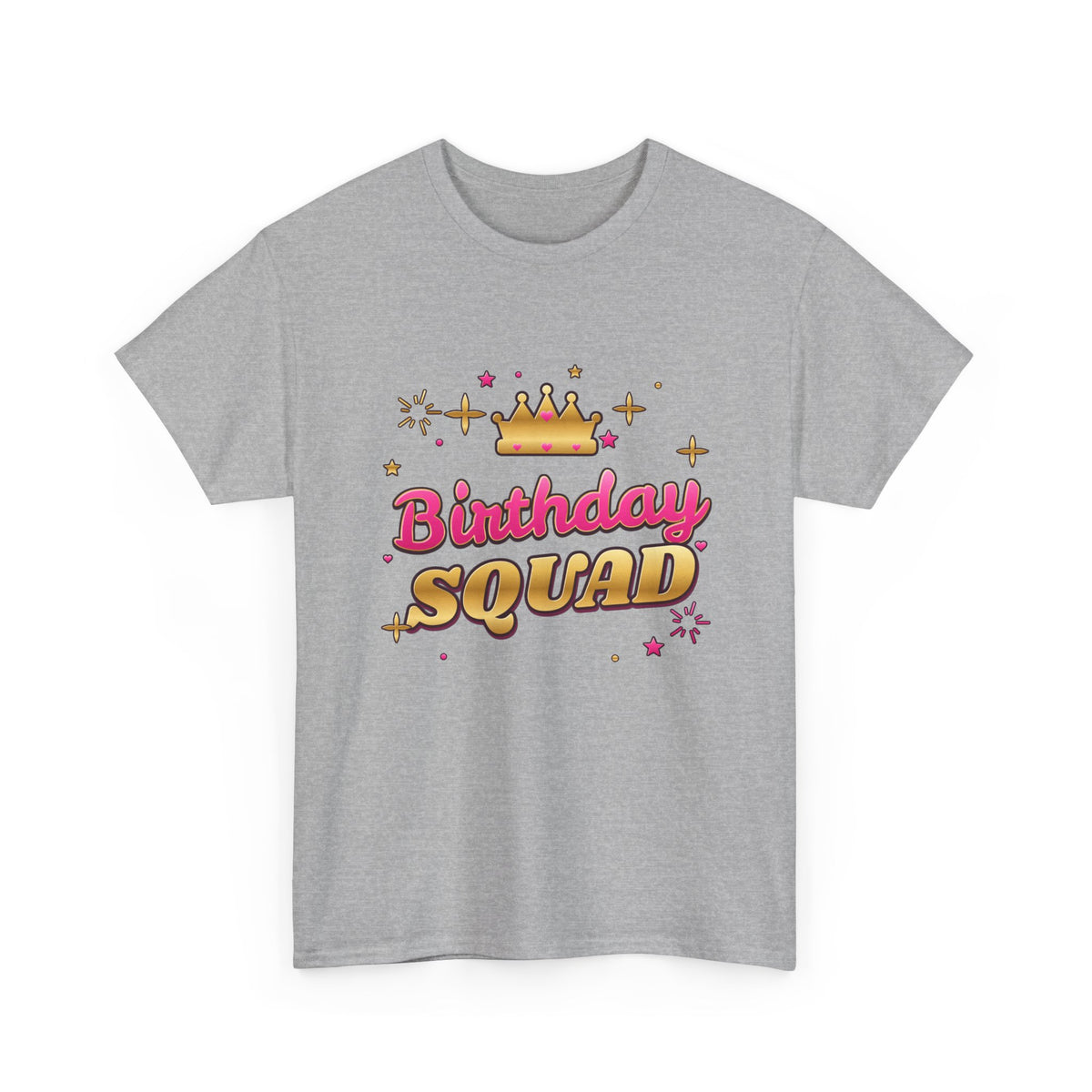 Birthday Squad Pink & Gold Crown birthday shirt – Gildan tee by Happywear