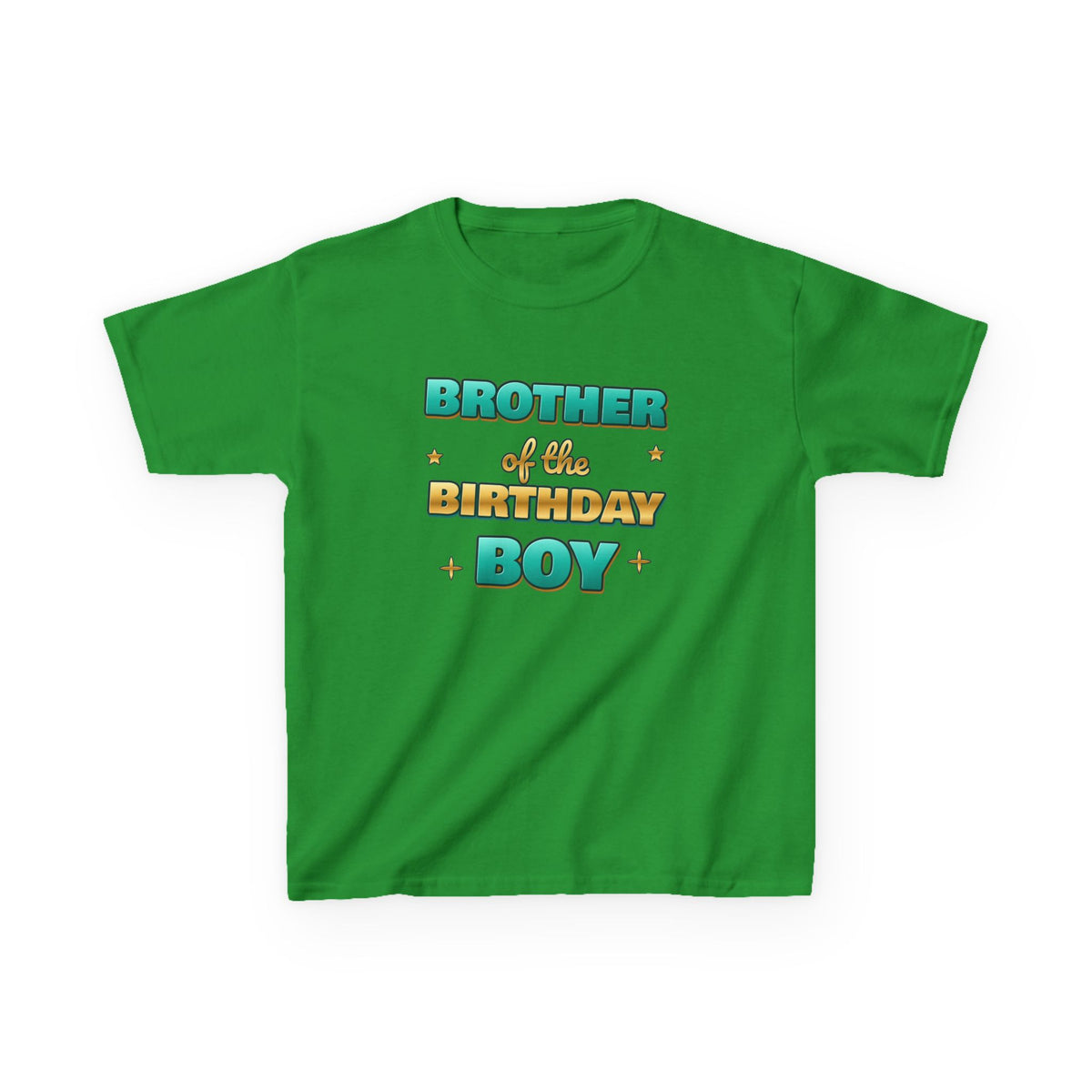 Brother of the Birthday Boy Teal & Gold birthday shirt – kids Gildan tee by Happywear