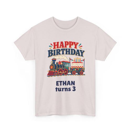 Personalized Train Birthday Shirt – Add Name & Age