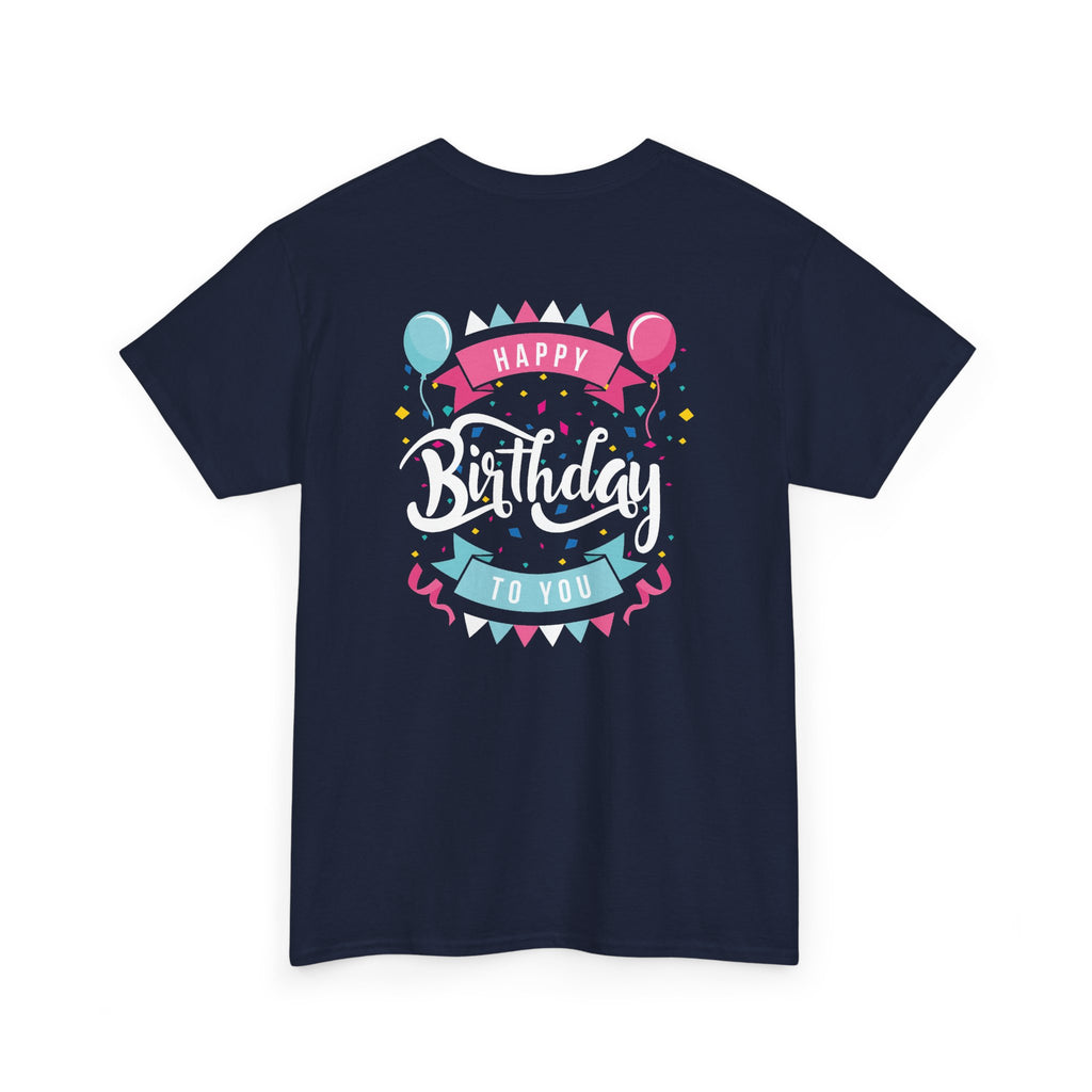 Happy Birthday Balloons & Bunting Tee – Back Print