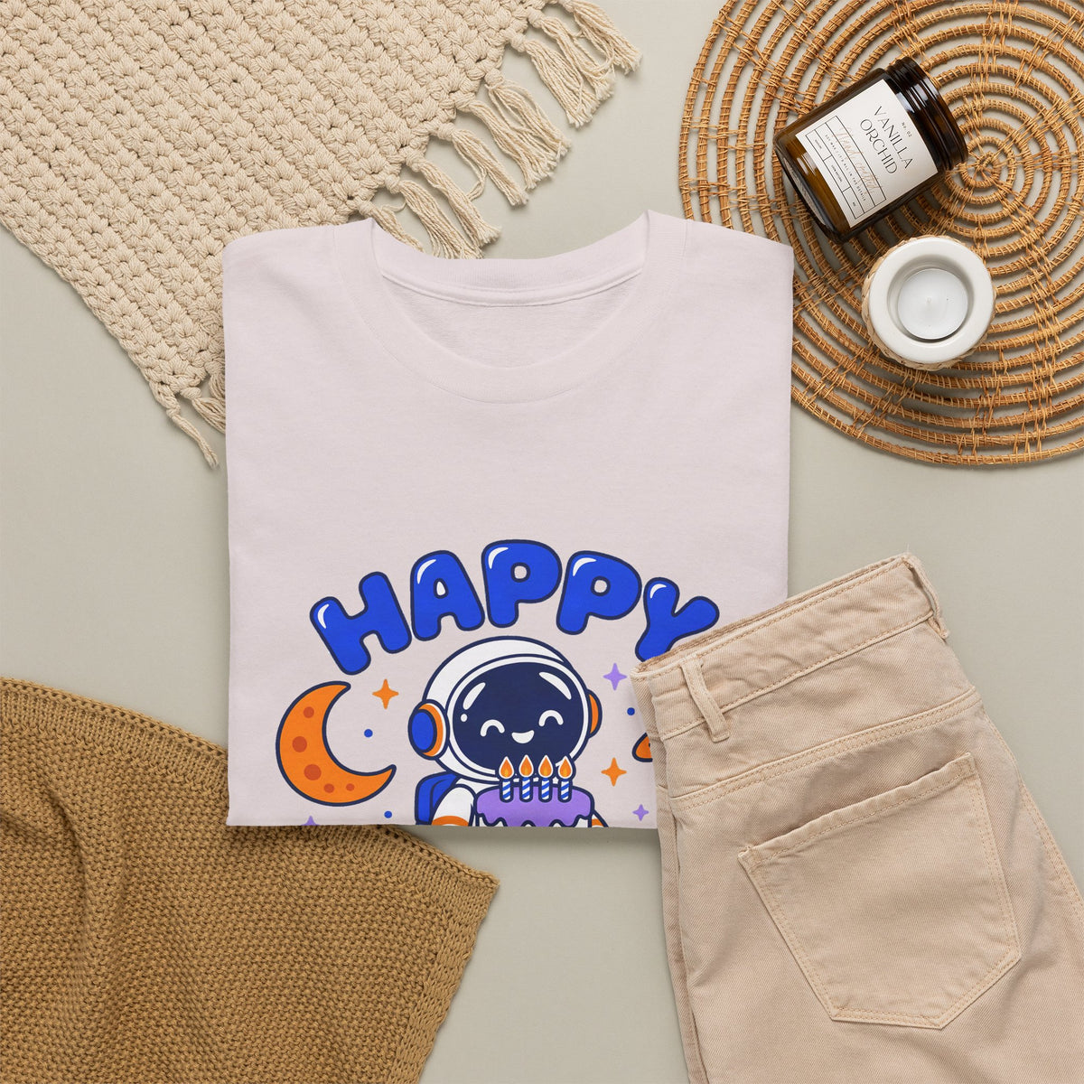 Space Astronaut Happy Birthday Tee