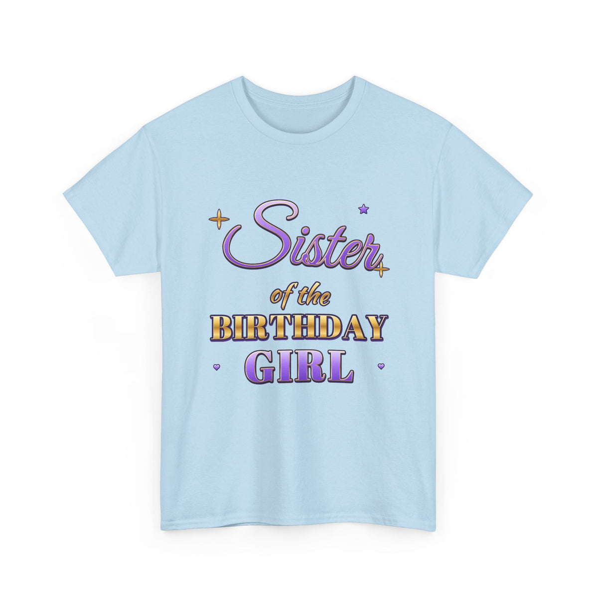 Sister of the Birthday Girl Lavender & Gold birthday shirt – Gildan tee by Happywear
