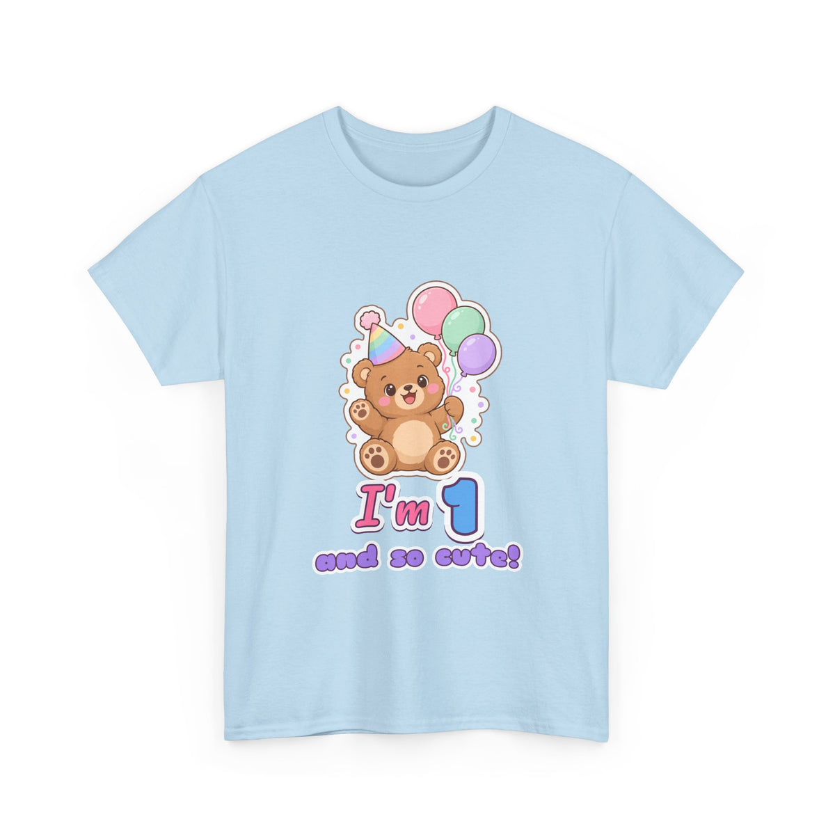 I'm 1 and So Cute Teddy Bear Birthday shirt – Gildan tee by Happywear