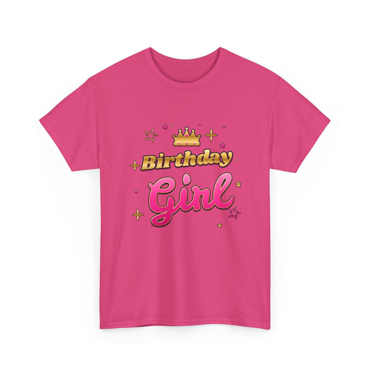 Birthday Girl Pink & Gold Crown birthday shirt – Gildan tee by Happywear