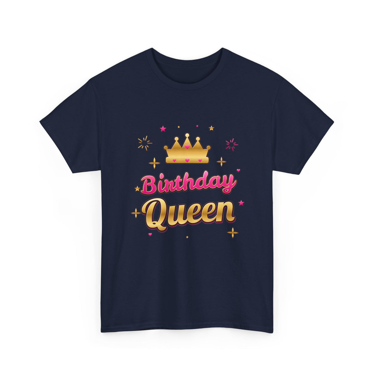 Birthday Queen Pink & Gold Crown birthday shirt – Gildan tee by Happywear
