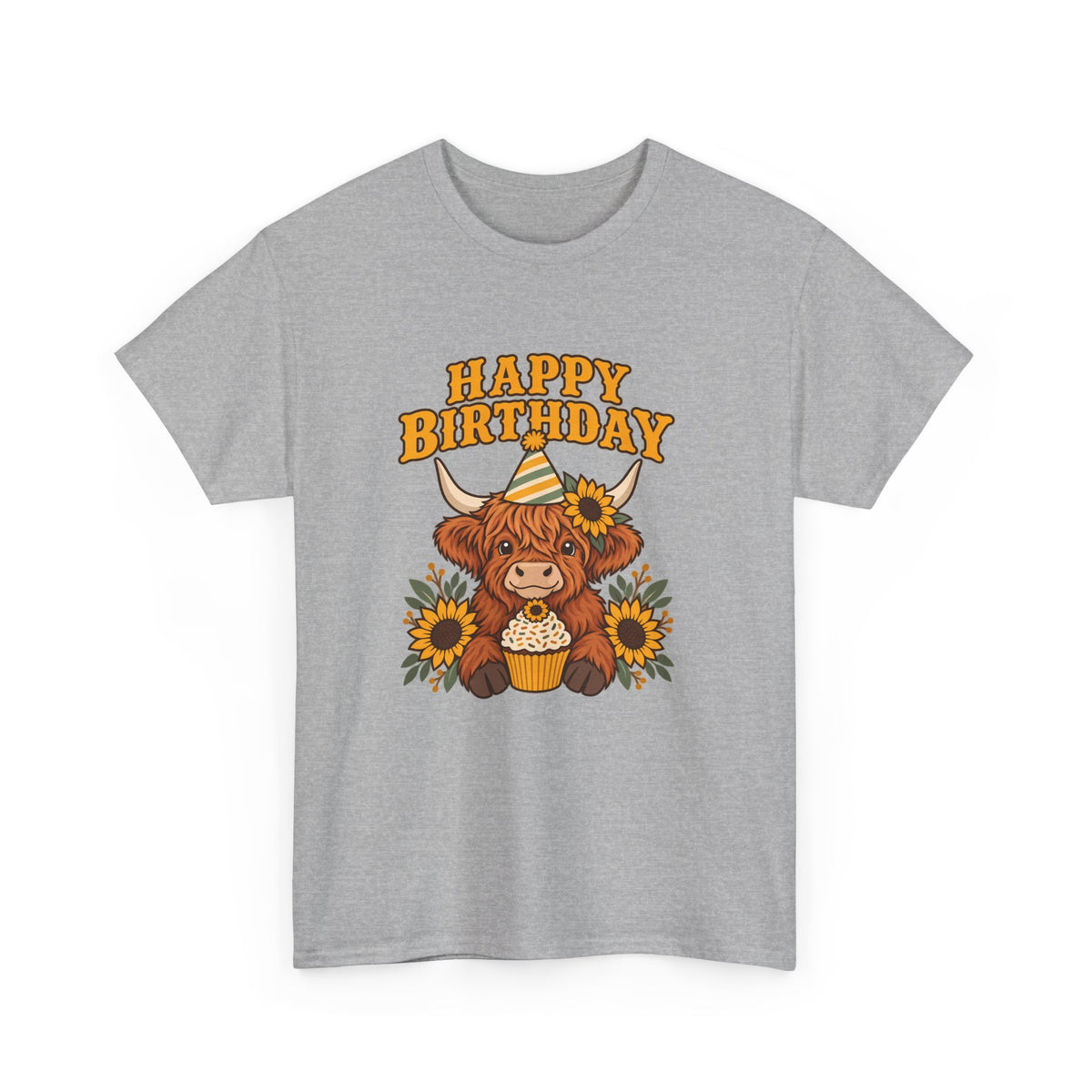 Highland Cow Happy Birthday Tee