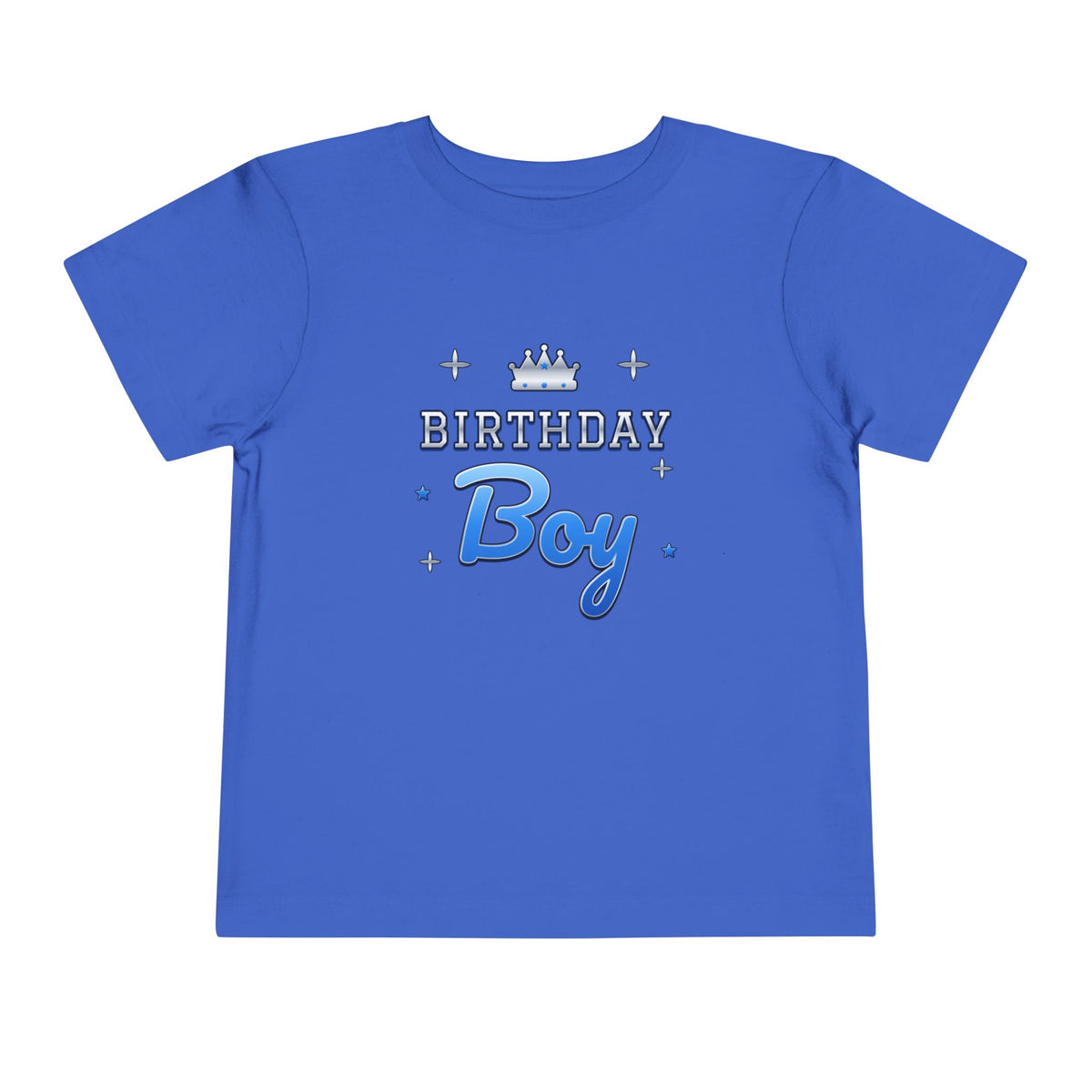 Birthday Boy Varsity Blue & Silver birthday shirt – toddler Gildan tee by Happywear