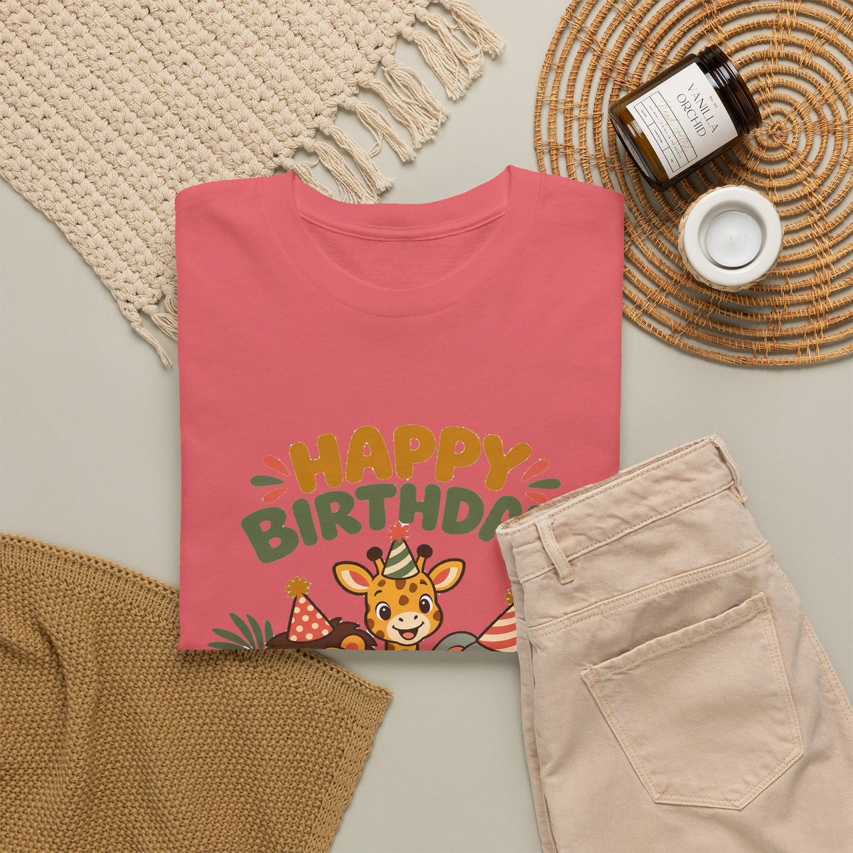 Safari Friends Happy Birthday shirt – Gildan tee by Happywear
