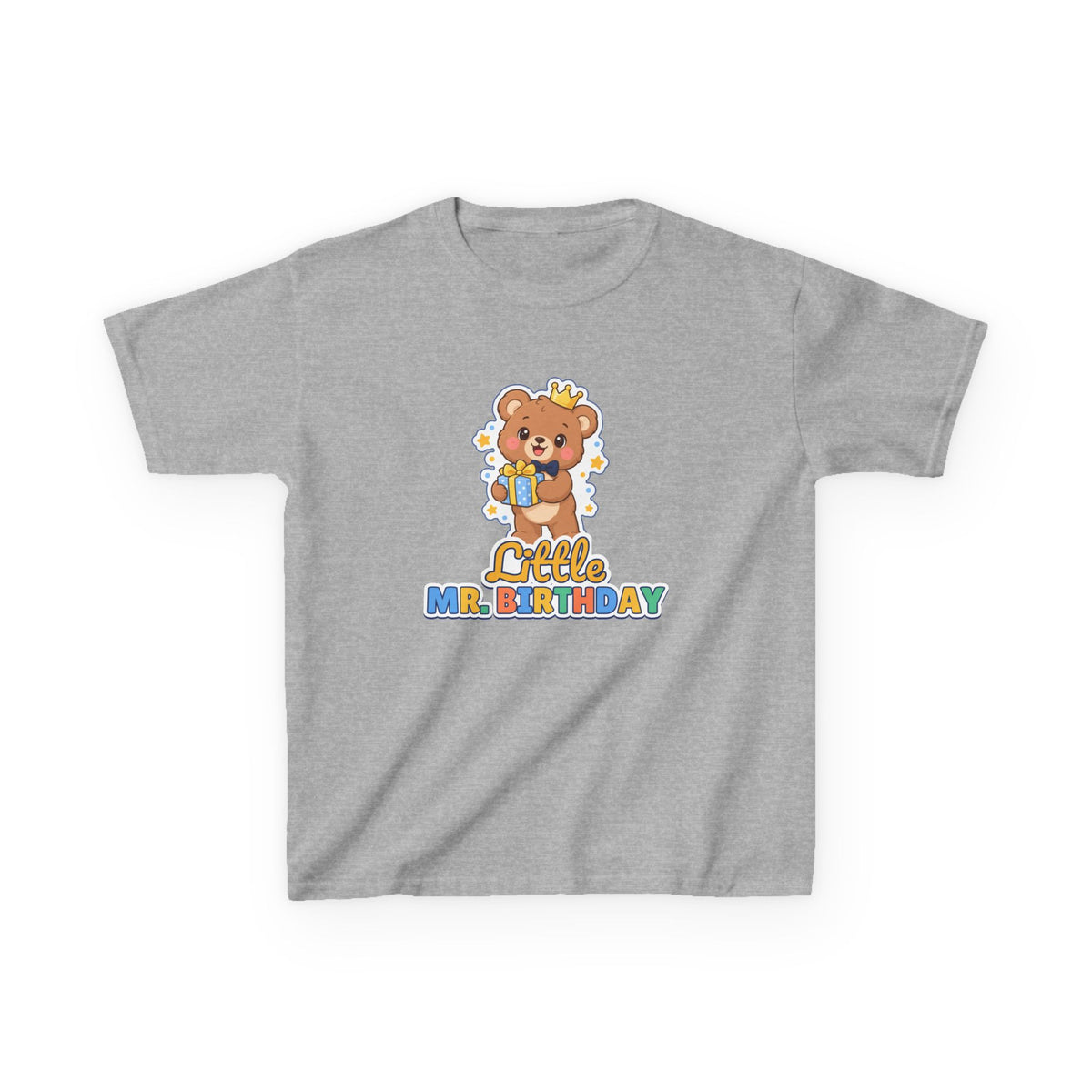Little Mr. Birthday Teddy Bear birthday shirt – kids Gildan tee by Happywear