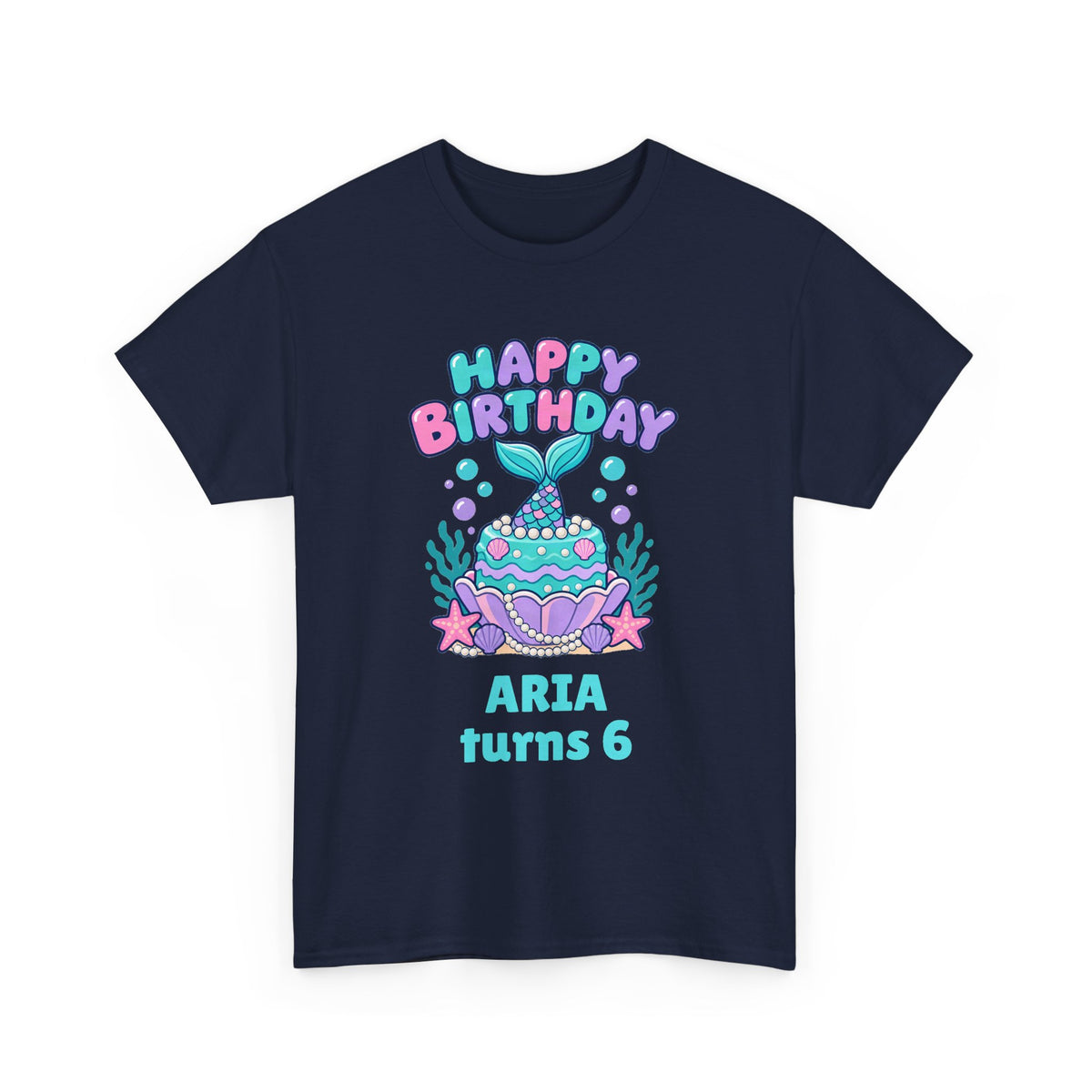 Personalized Mermaid Birthday Shirt – Add Name & Age